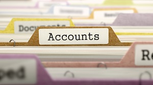 File Folder Labeled as Accounts in Multicolor Archive | standard financial statements